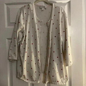 CJ Banks Cardigan with hearts Size 2x